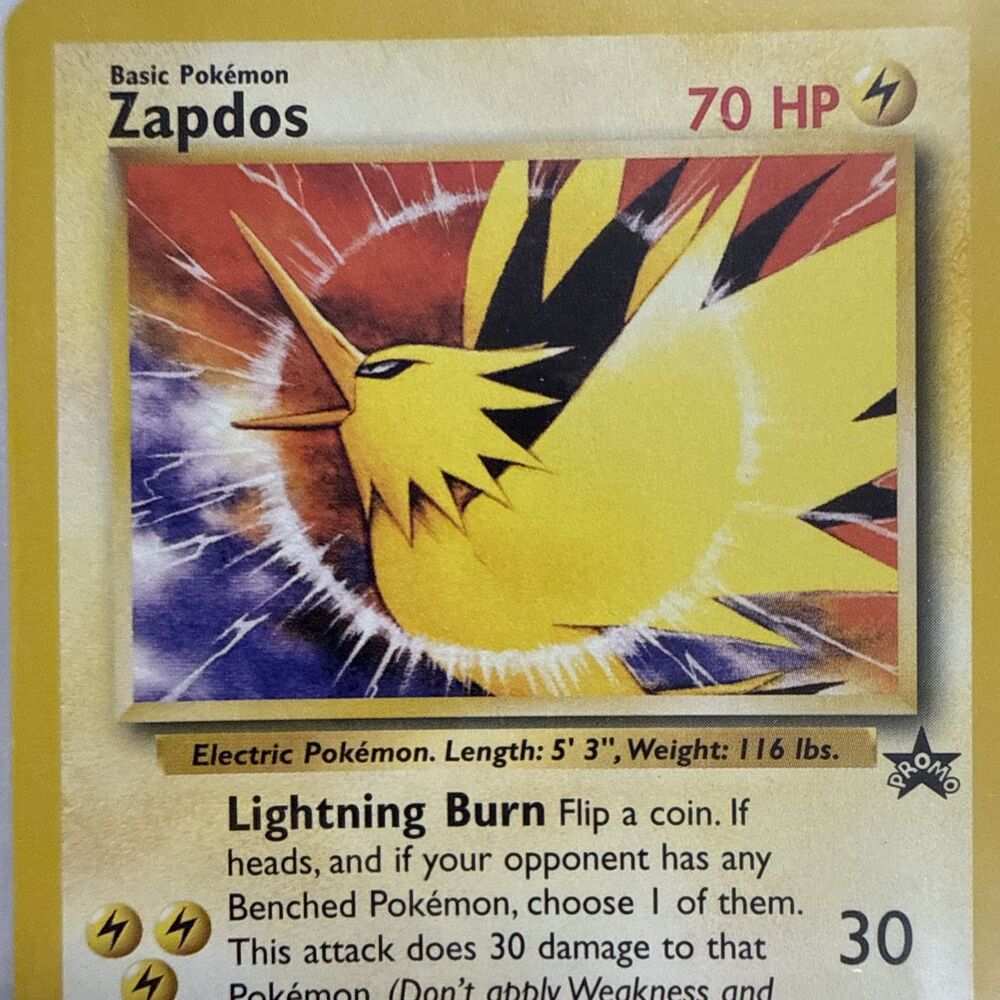 2000 WOTC POKEMON MOVIE ZAPDOS #23 BLACK STAR PROMO